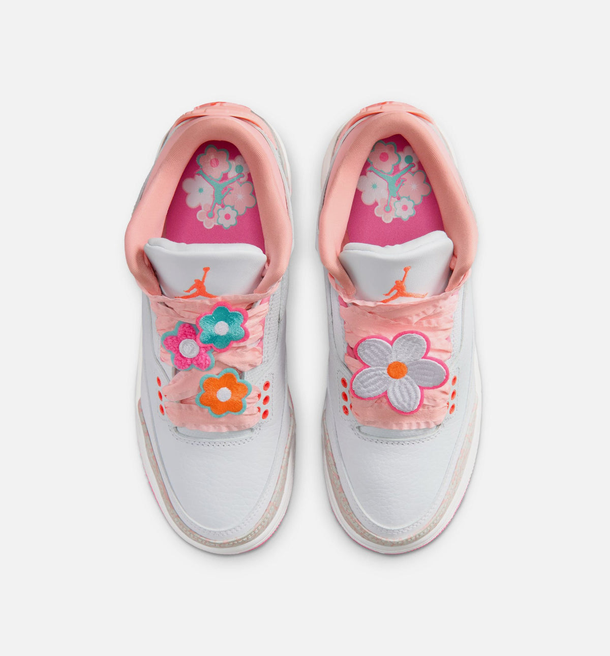 Air Jordan 3 Retro Spring Flowers Grade School Lifestyle Shoe - Pearl Pink/Pink Bloom/Pink Glow/Hyper Orange