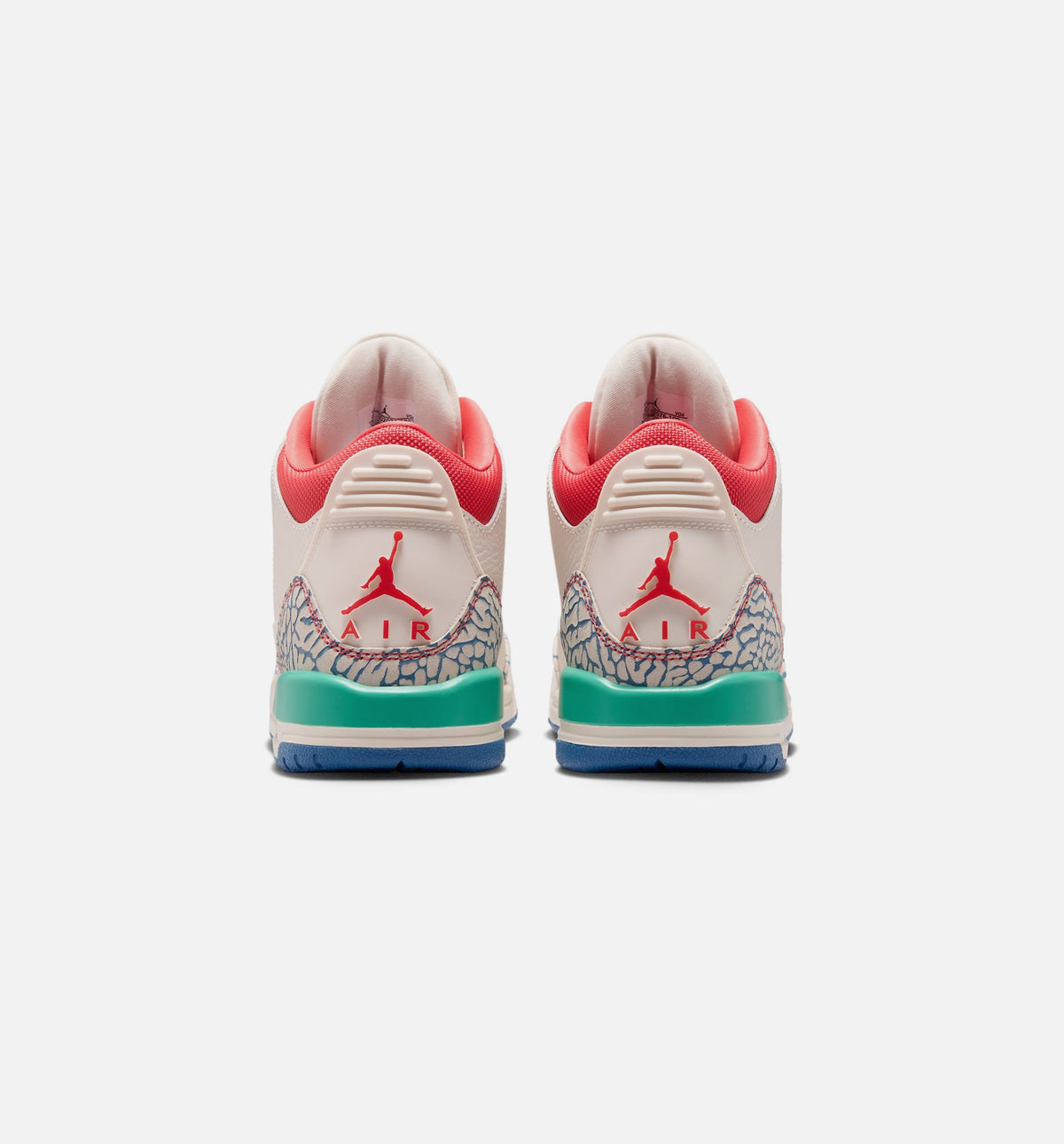 Air Jordan 3 Retro Play Your Way Grade School Lifestyle Shoe - Chalk/Track Red/True Blue/Kinetic Green