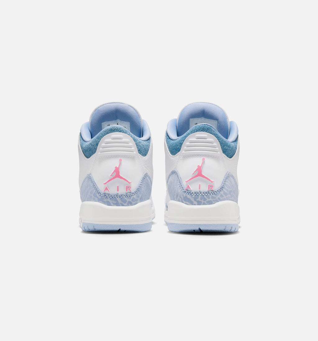 Air Jordan 3 Retro Cobalt Bliss Grade School Lifestyle Shoe - White/Cobalt Bliss/Football Grey/Pink Glow