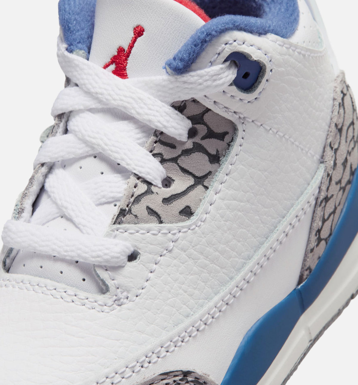 Air Jordan 3 Retro OG True Blue Infant & Toddler Lifestyle Shoe - White/Fire Red/True Blue