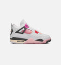 Air Jordan 4 Retro Comic Grade School Lifestyle Shoe - Off White/Fire Pink/Anthracite