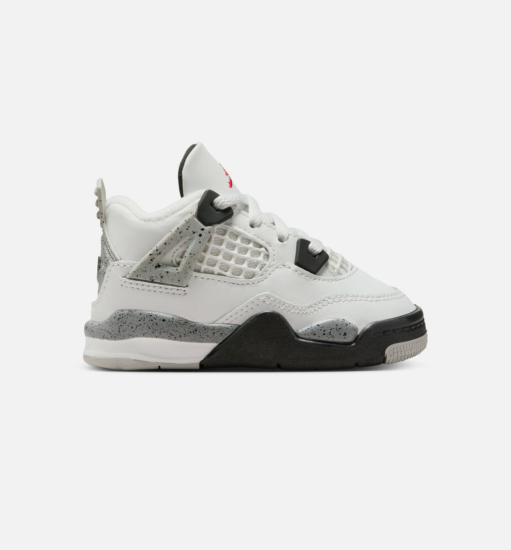 Air Jordan 4 Retro White Cement Grade School Lifestyle Shoe - Summit White/Fire Red/Cement Grey/Black（副本）