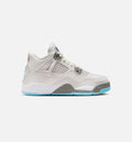 Air Jordan 4 Retro Blue Chill Preschool Lifestyle Shoe - Photon Dust/Blue Chill/Flat Pewter/White/Blue Tint