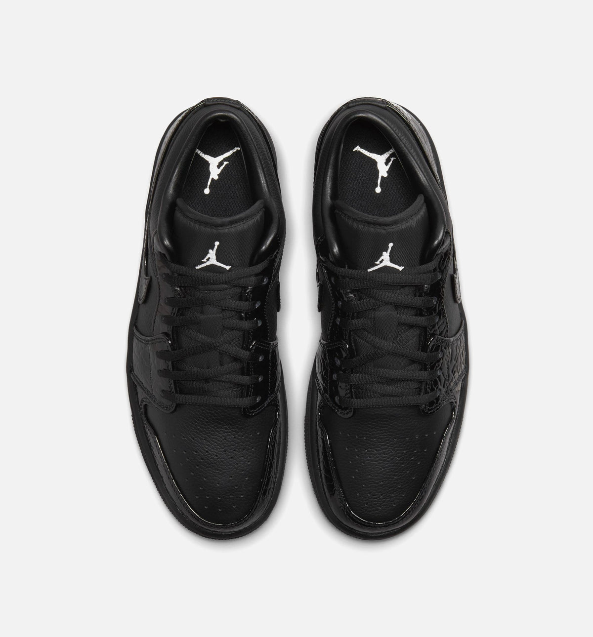 Air Jordan 1 Low Patent Elephant Women's Lifestyle Shoe - Black/White/Metallic Silver