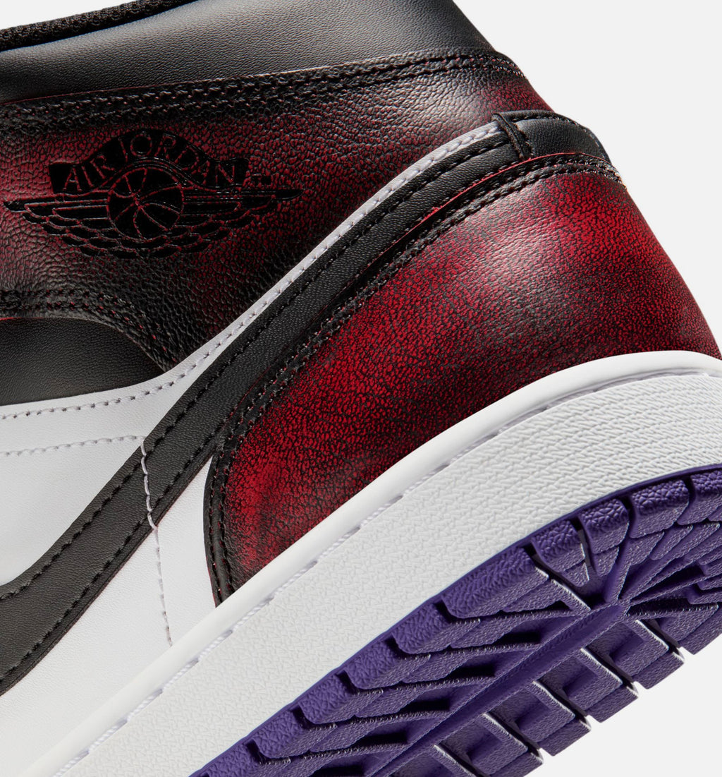 Air Jordan 1 Mid SE Men's Lifestyle Shoe - True Red/White/Court Purple/Black