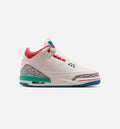 Air Jordan 3 Retro Play Your Way Grade School Lifestyle Shoe - Chalk/Track Red/True Blue/Kinetic Green