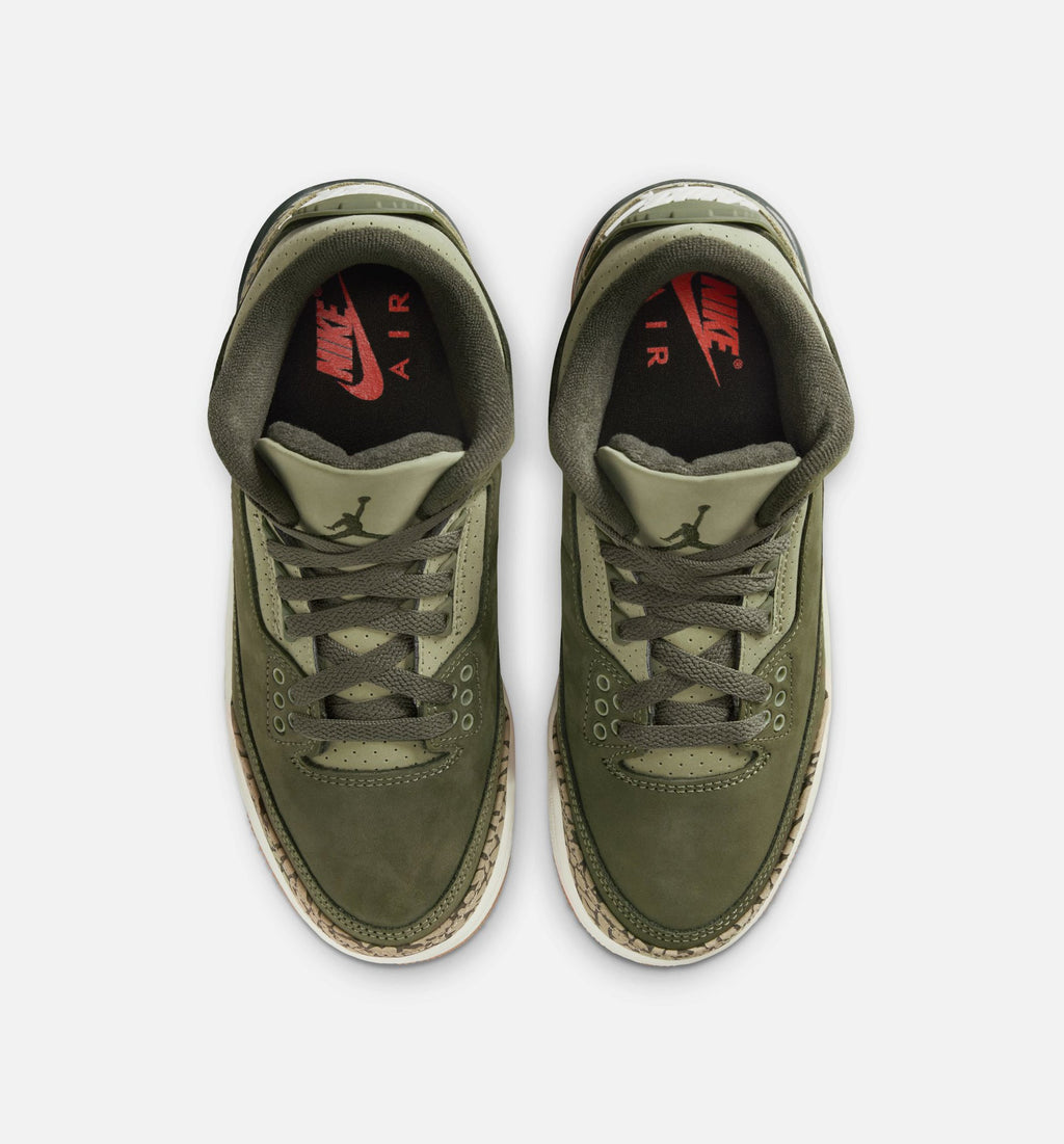 Air Jordan 3 Retro Medium Olive Grade School Lifestyle Shoe - Medium Olive/Sequoia/Neutral Olive/Sail