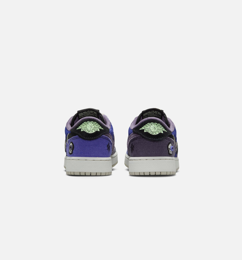 Air Jordan 1 Low OG Regency Purple And Dark Raisin Grade School Lifestyle Shoe - Regency Purple/Vapor Green/Black/Dark Raisin/Daybreak/Light Silver