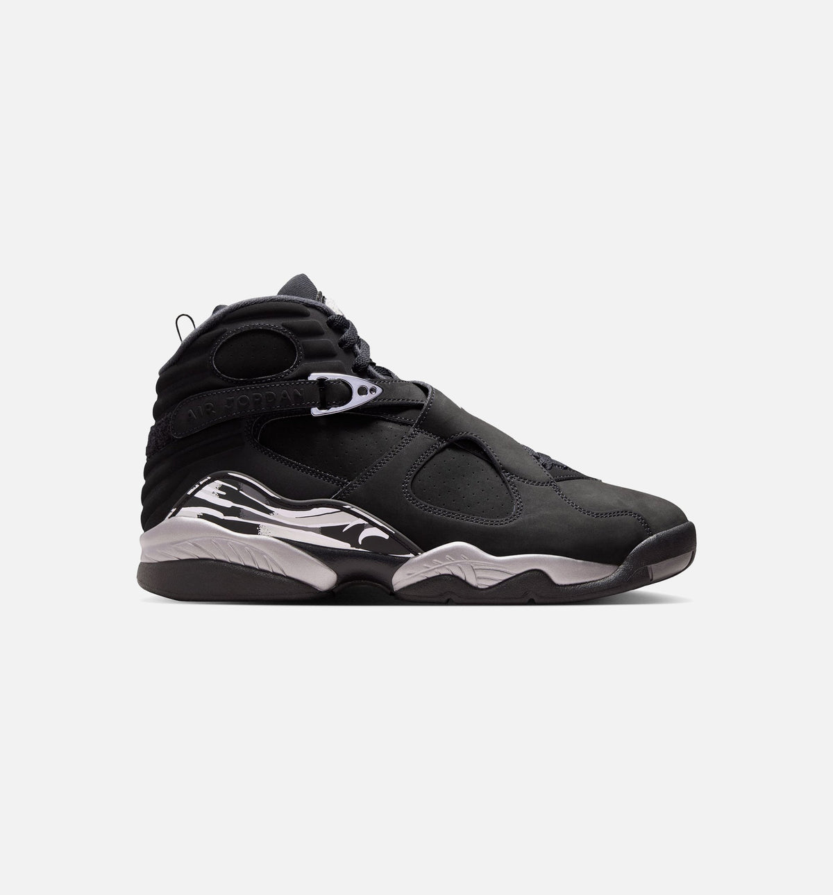 Air Jordan 8 Retro Chrome Black And Light Graphite Men's Lifestyle Shoe - Black/White/Light Graphite